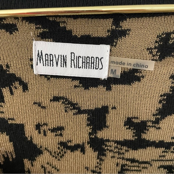 Marvin Richards Tan and Black Cheetah Print Long Sleeve Sweater Dress - Picture 5 of 6